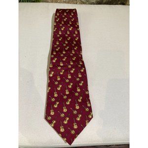 Marco Polo Men's Vintage String Instrument Tie, Burgundy, One Size